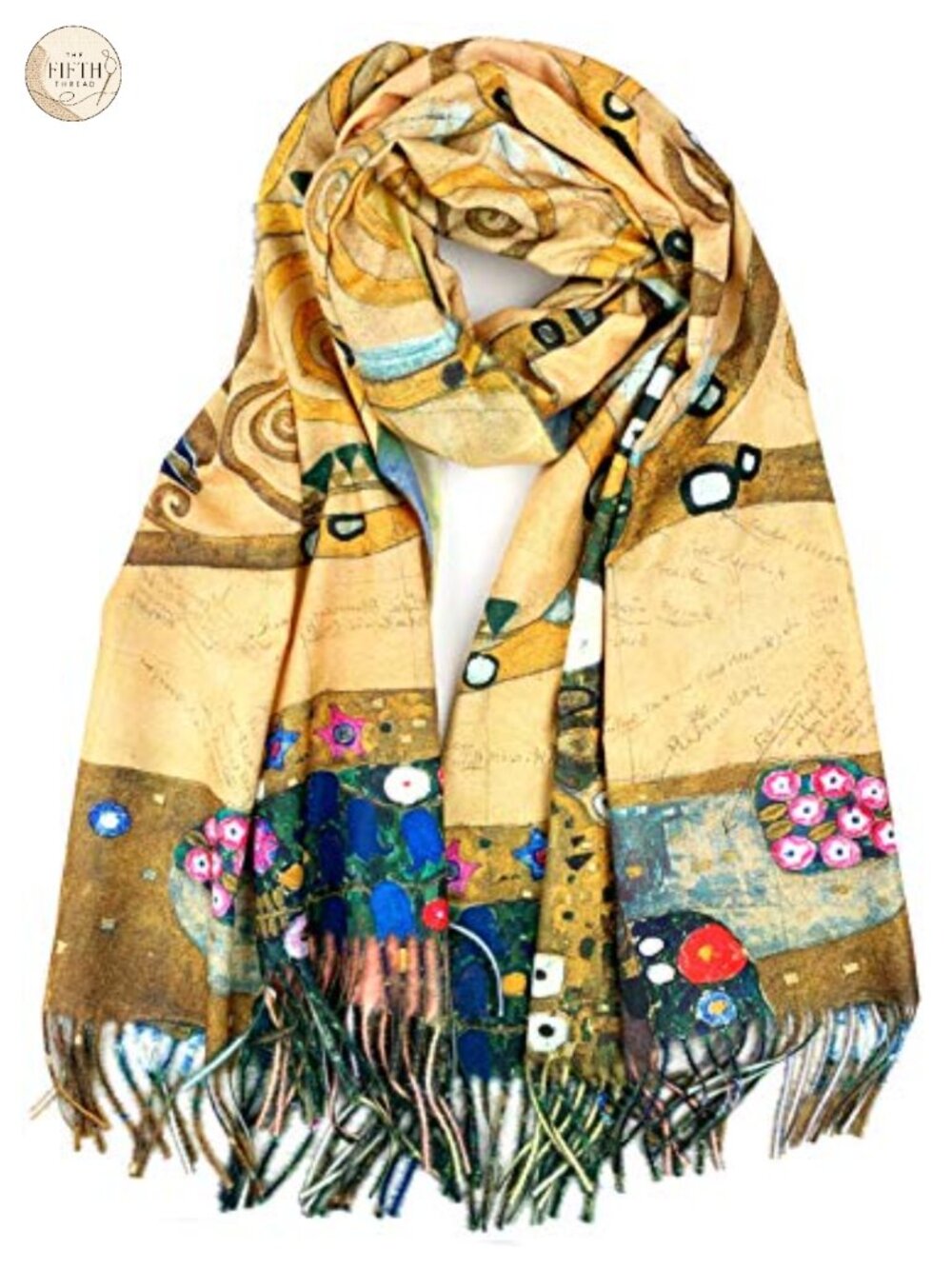 Super Soft Cotton Cashmere Reversible Art Scarf Shawl Tassel Fringe 28x72
